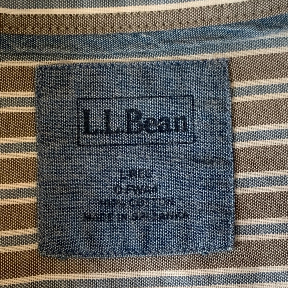 L.L. Bean Button Down Shirt Large Stripe Long sleeve Casual Business casual - Picture 2 of 7